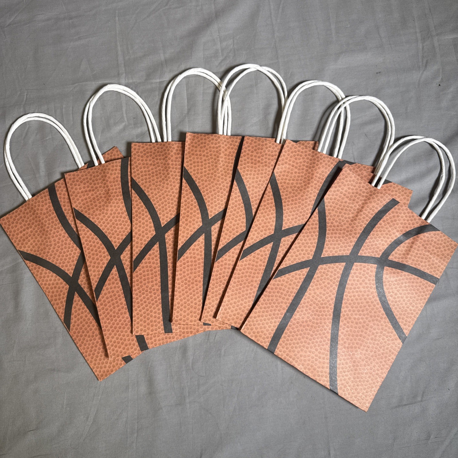 7pcs Basketball Gift Bags with Handles, 3”x8”x5.9″ Basketball Gift Bags