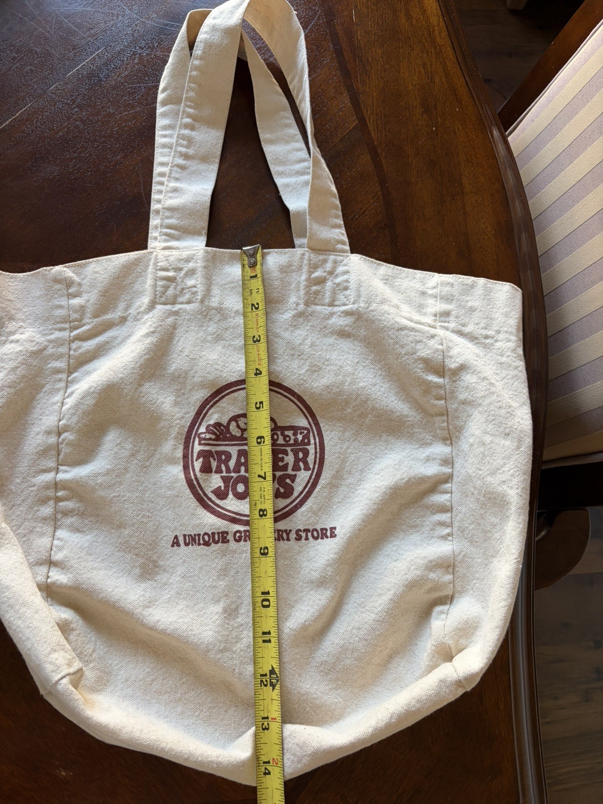 Rare Trader Joe’s Double Handle Cotton Reusable Tote with Logo