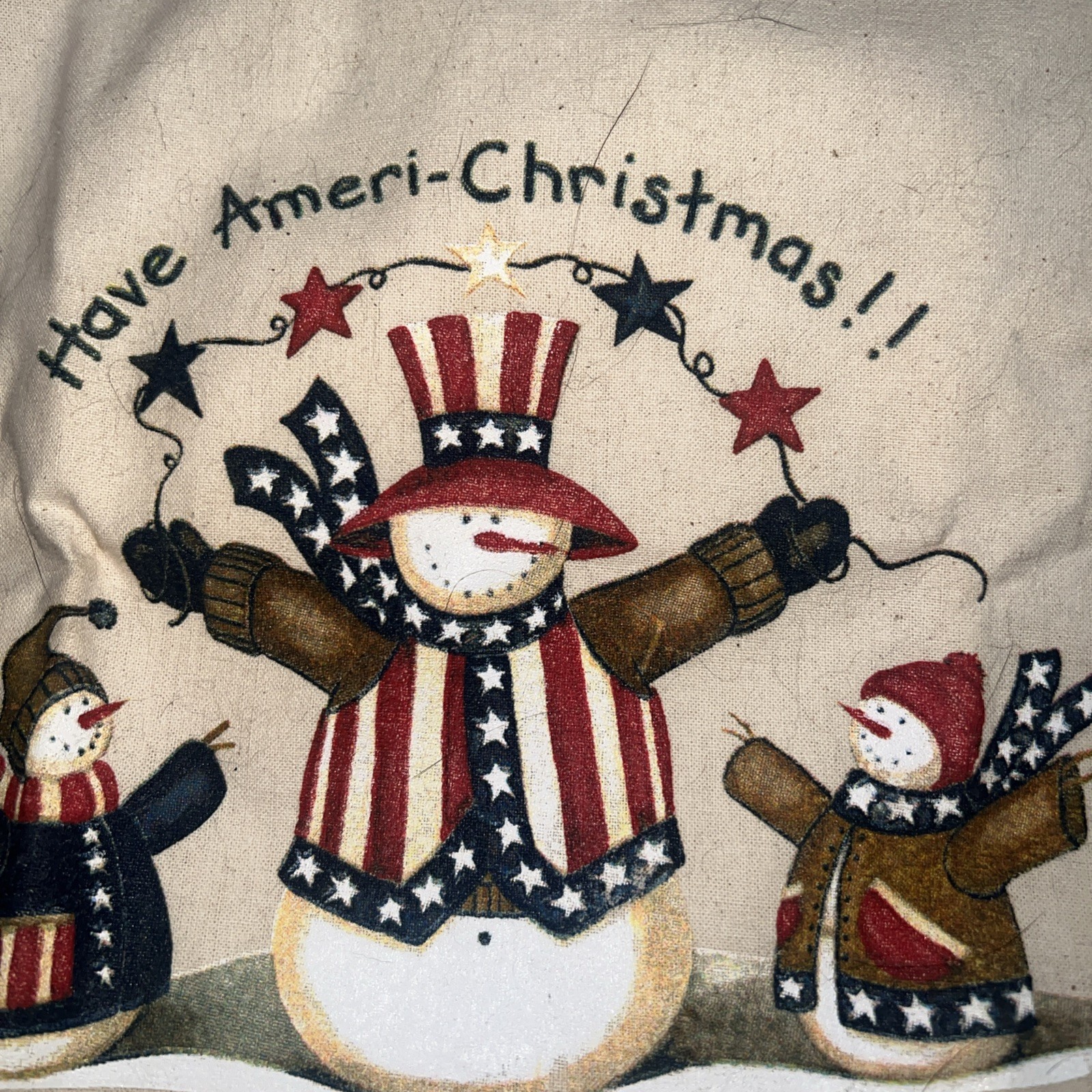 CafePress Have Ameri-Christmas!! Cream Color Cotton Tote/shopping Bag 14.5×15.5