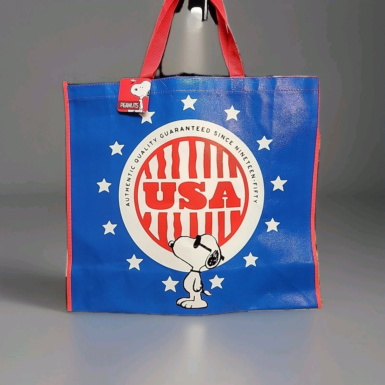 Peanuts Snoopy Patriotic XLarge Tote Bag USA 19.5 X 17 X7
