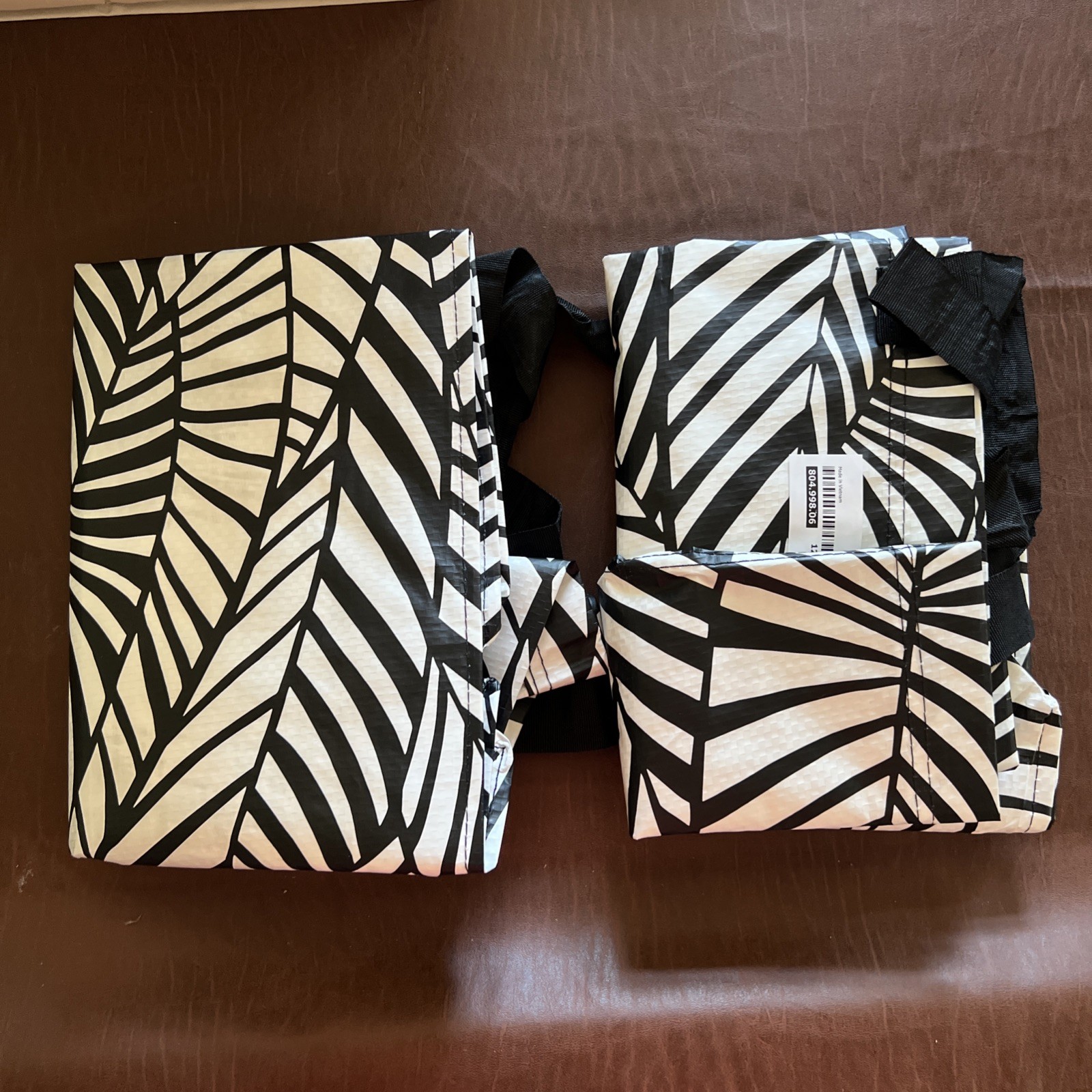2 Ikea Slukis Large Reusable Black & White Shopping/ Tote Bags 804.998.06