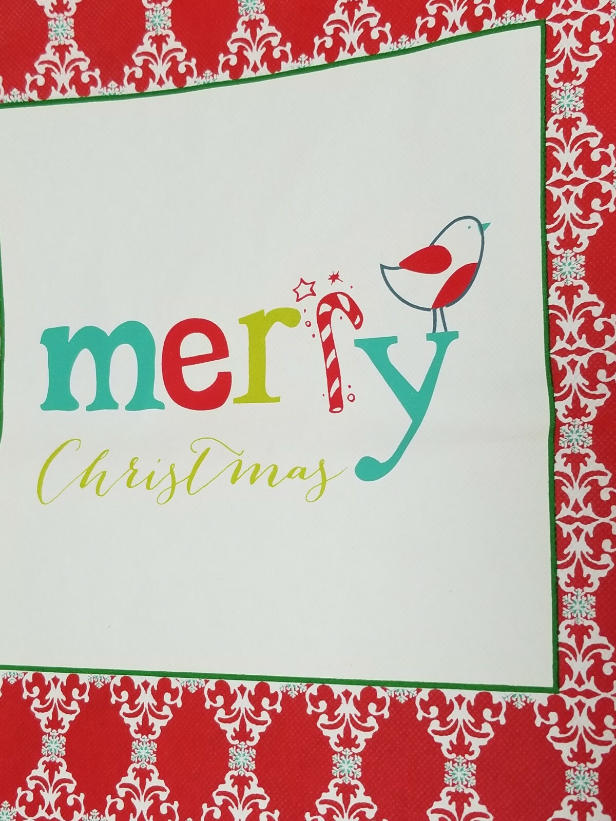 MERRY CHRISTMAS Shopping Tote Bag Handles Snap Grocery Gift shopper eco reuse