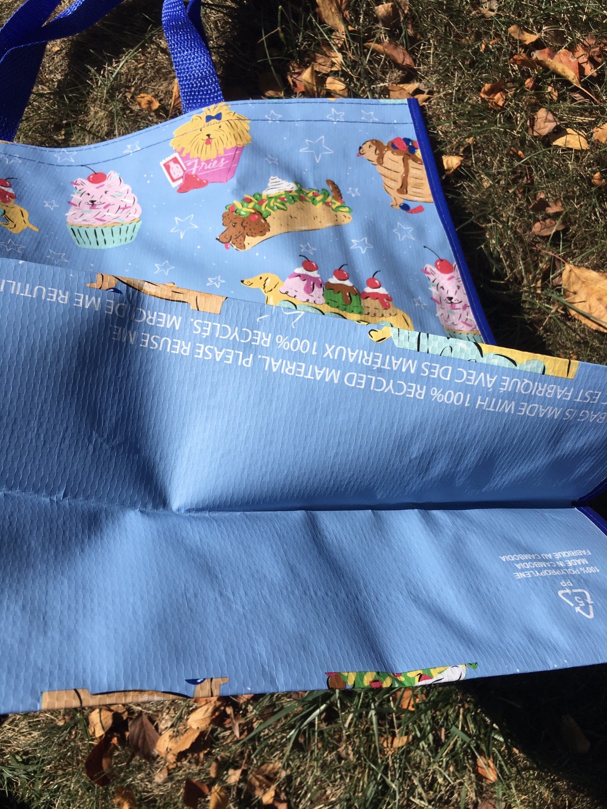Various Dogs as Yummy Foods~Dachshund Tacos~Large Reusable Shopping Tote Eco Bag