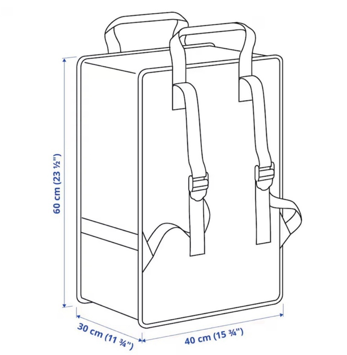 IKEA GÖRSNYGG Reusable Blue Bag 15 ¾x11 ¾x23 ½ “/19 gallon