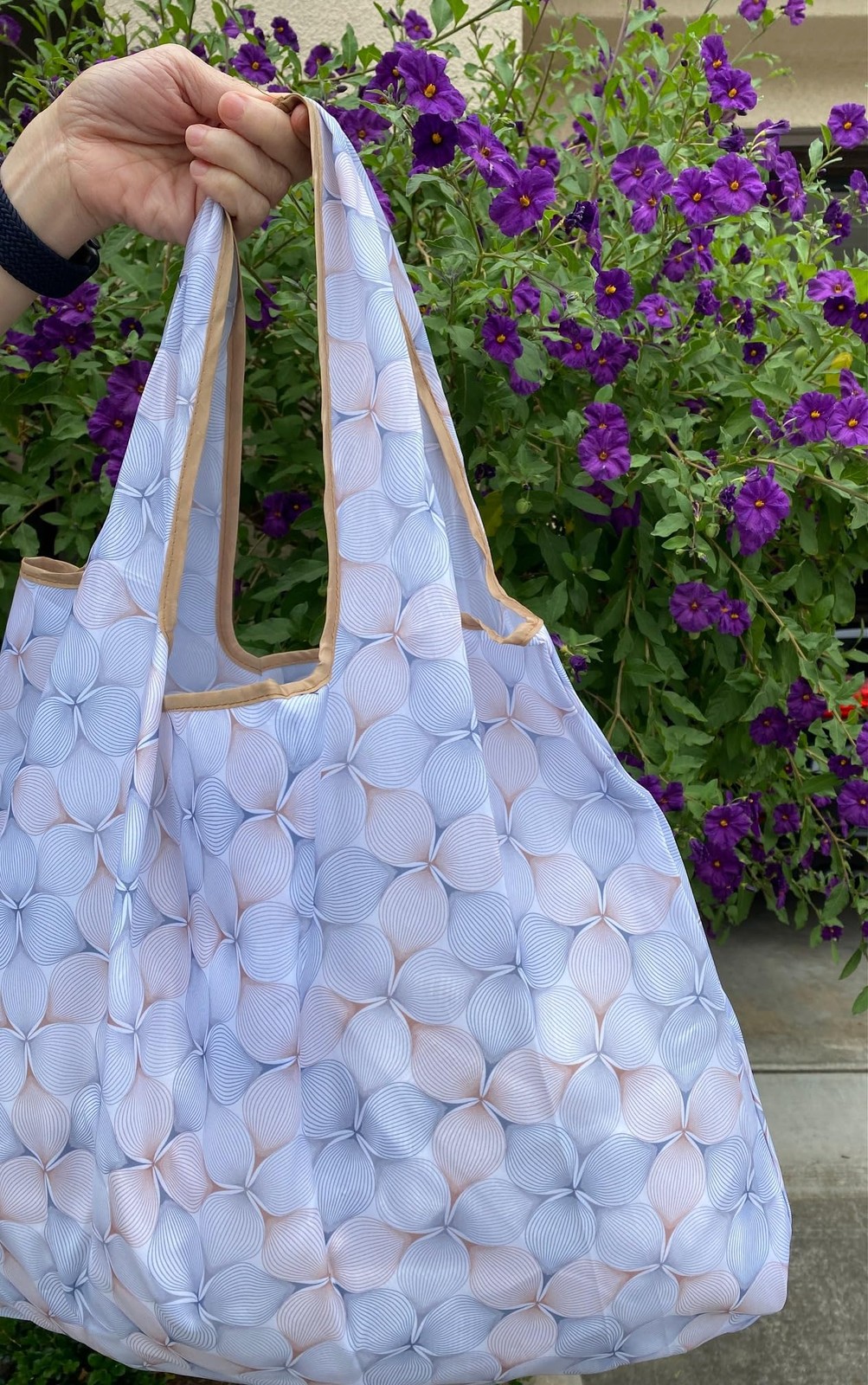 2 PCS Large Small Foldable Tote Nylon Reusable Grocery Bag Shopping Carrier