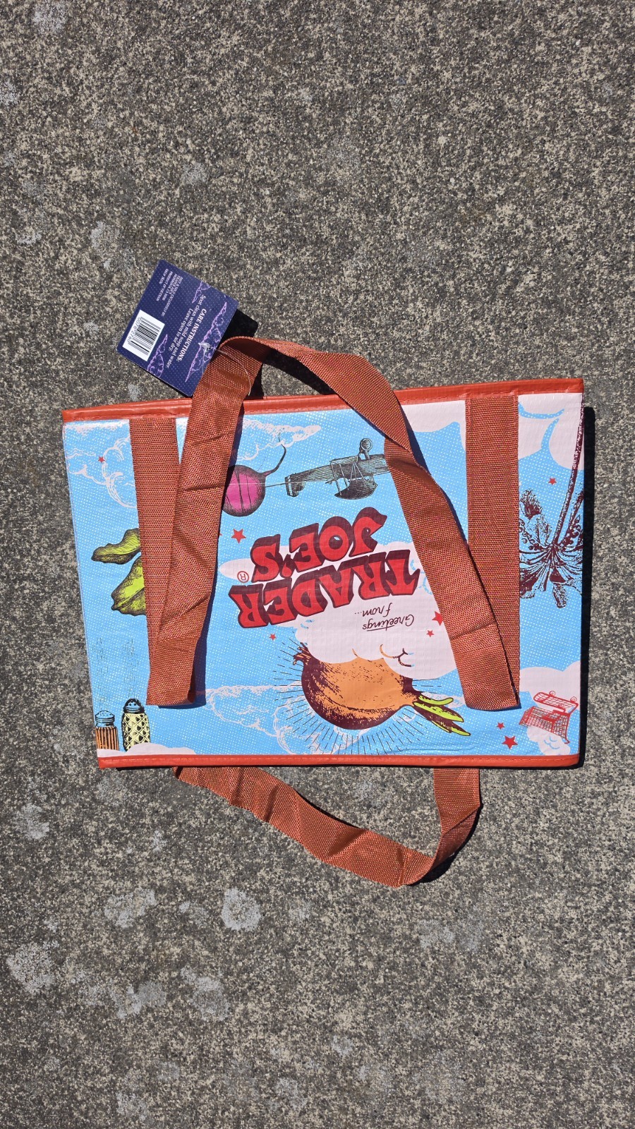 Trader Joe’s Reusable Tote Shopping Bag Multicolor All-Over 15x9x11 in