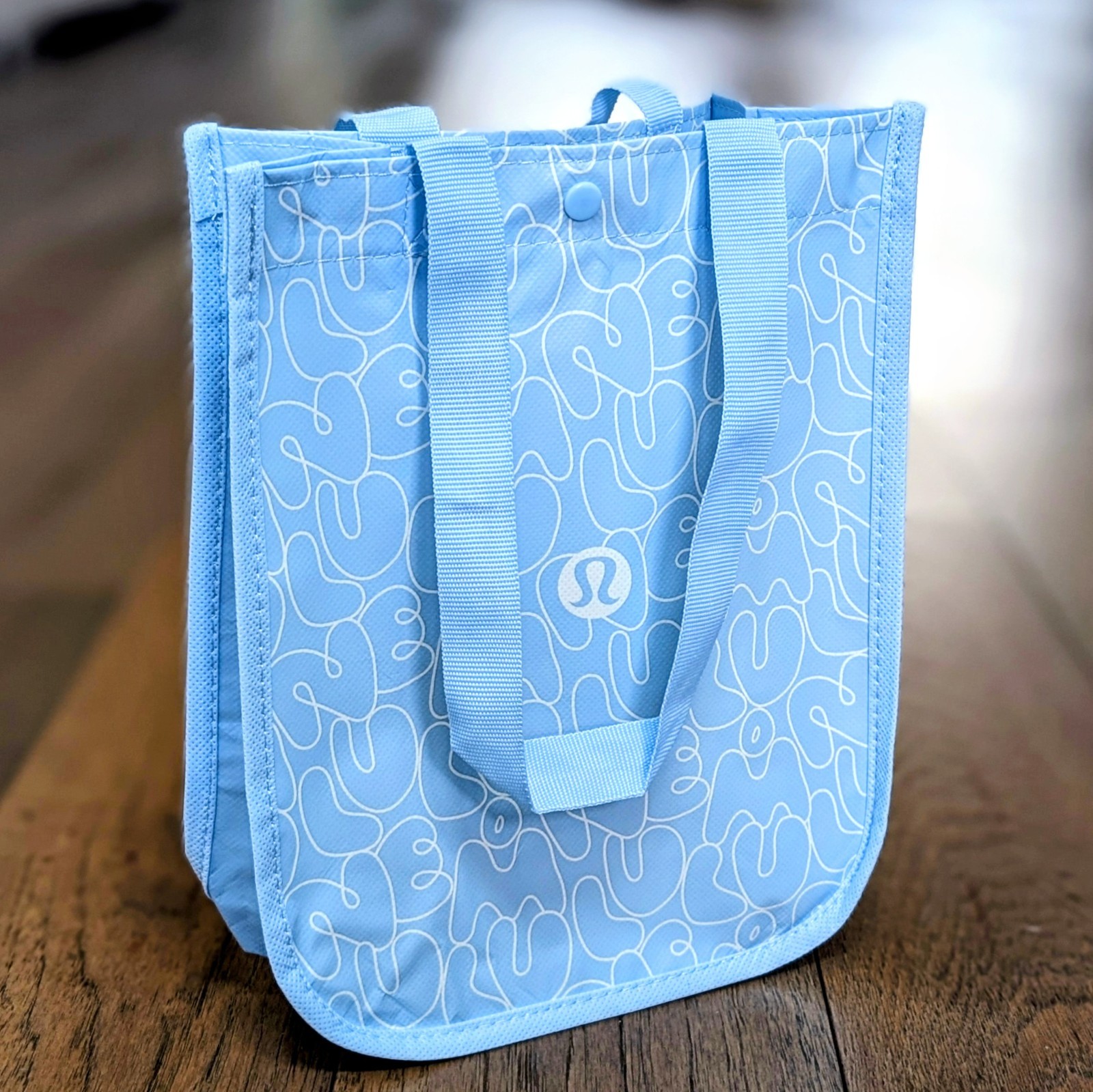 Lululemon Lot of 2 Large Small Shopping Totes Lunch Bags 🩵 Light Blue 🩵 *NEW!*