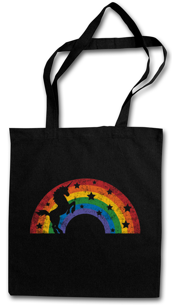 UNICORN II SHOPPING BAG Rainbow Colors Fairy Fairies Cartoon Rockabella Tattoo