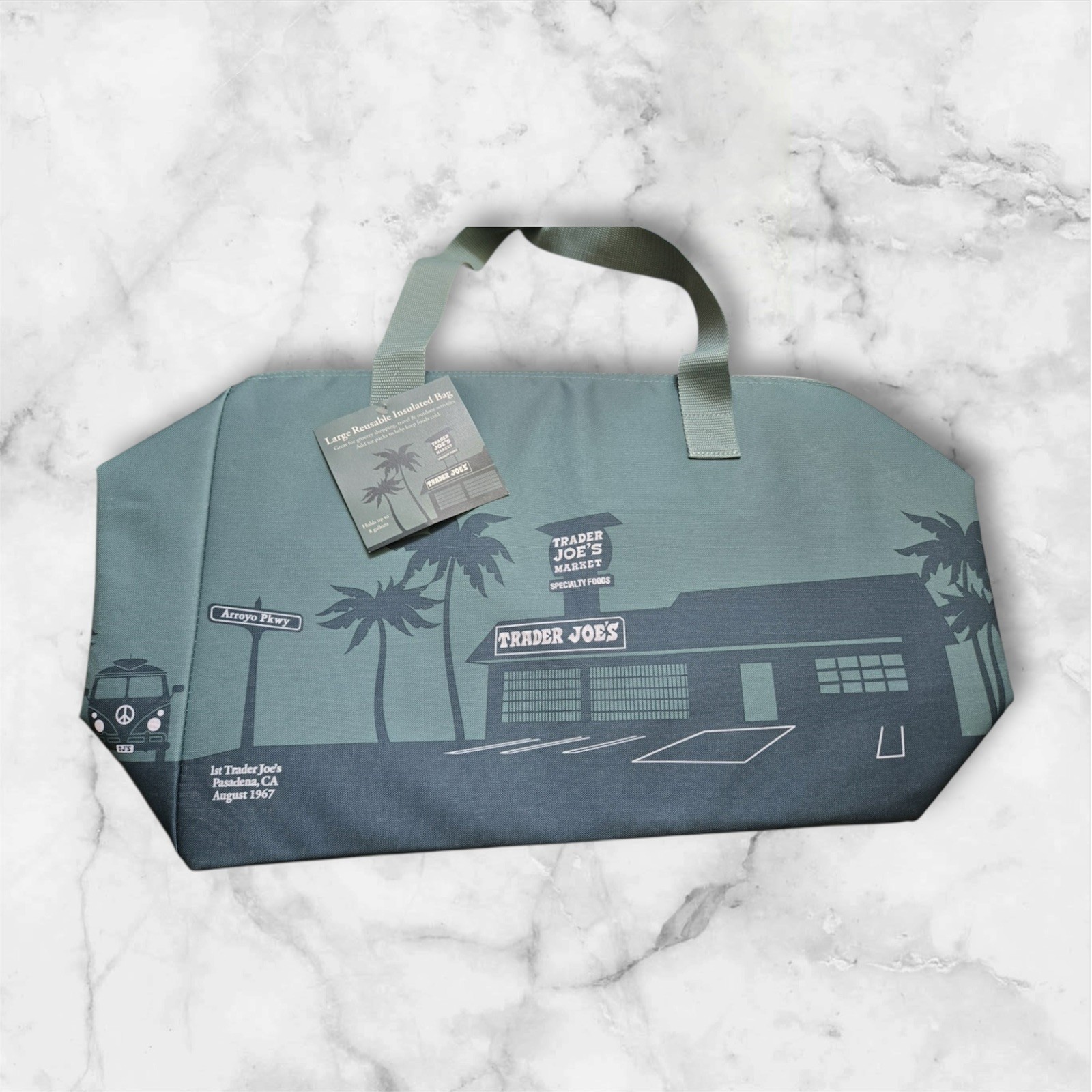 Trader Joe’s Dusty Blue Insulated Shopping Bag NWT 8 Gallon Priority Shipping