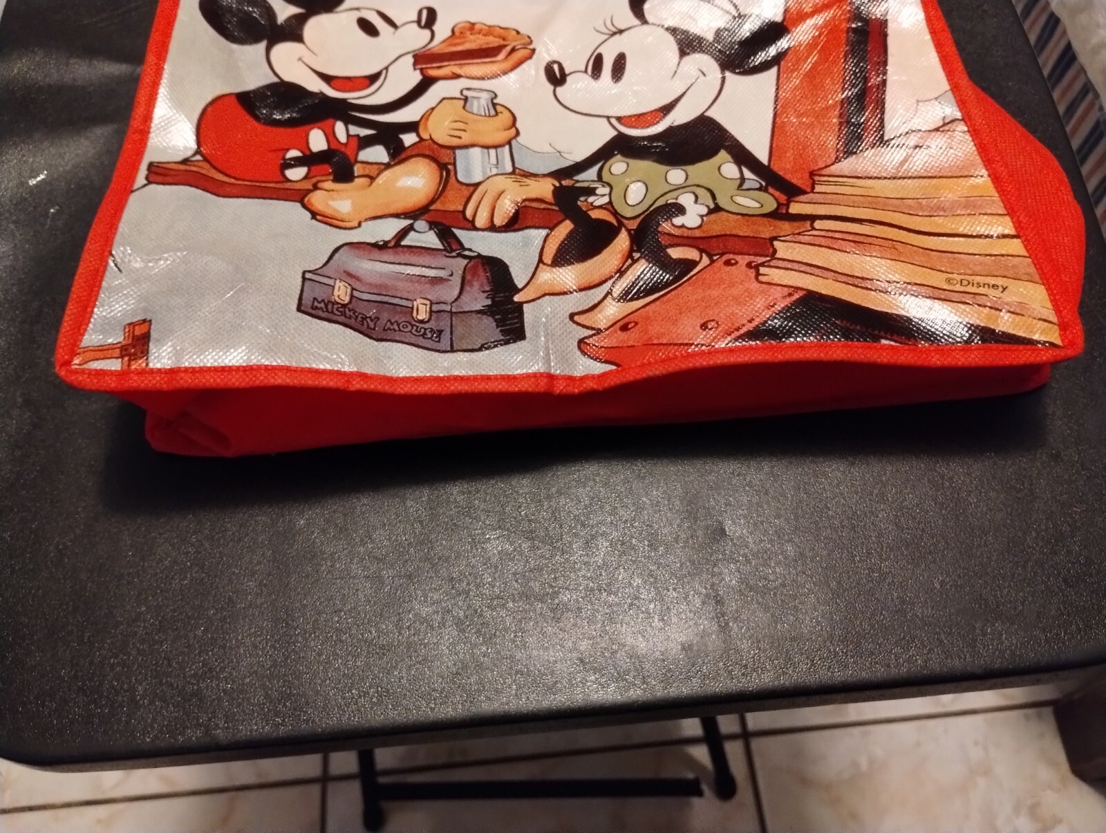 Walt Disney’s Mickey Mouse “Building a Building” Reusable Tote Bags, 13x13x6-in.