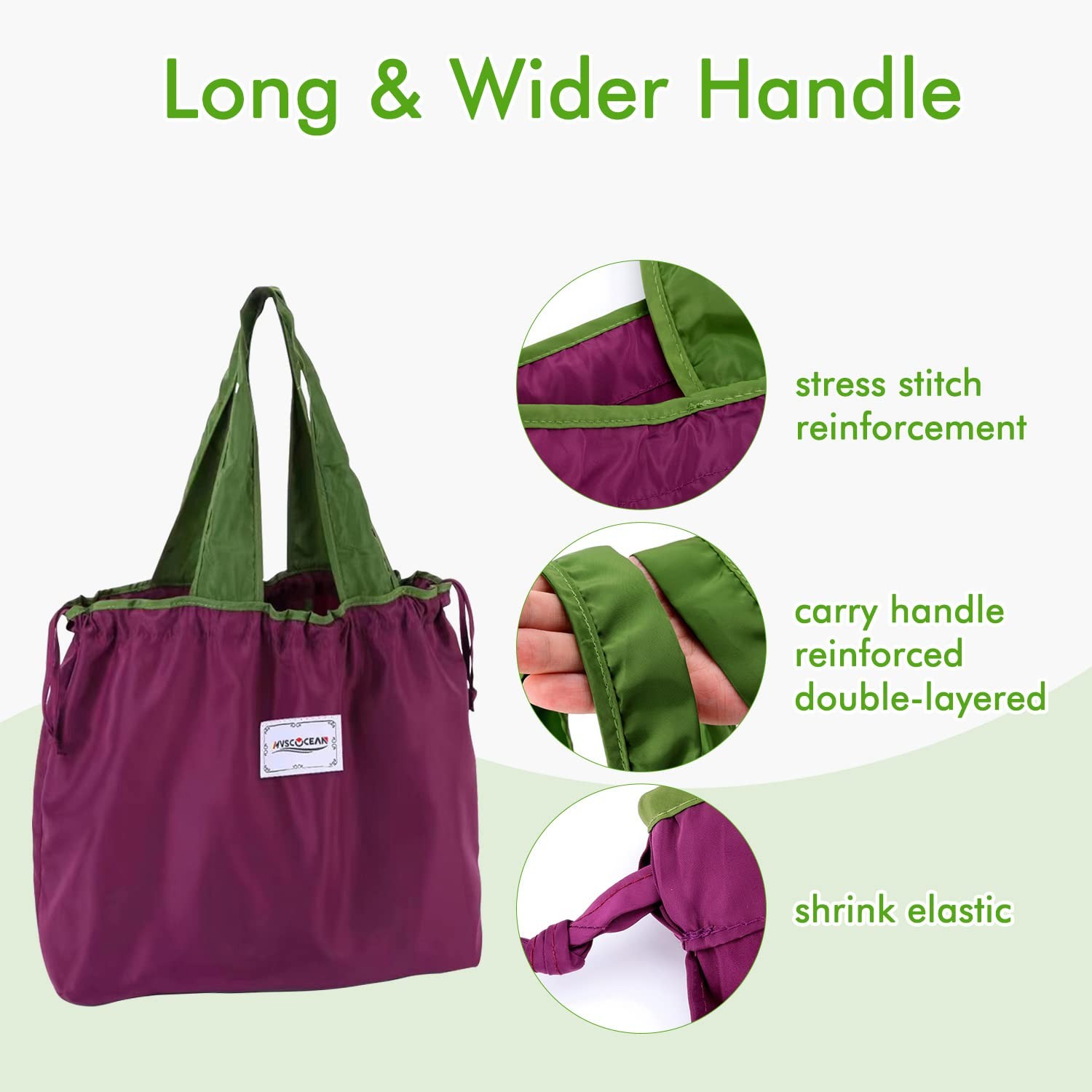 Reusable Grocery Bags, Colorful Shopping Bags,Machine Washable,Foldable,Durable,