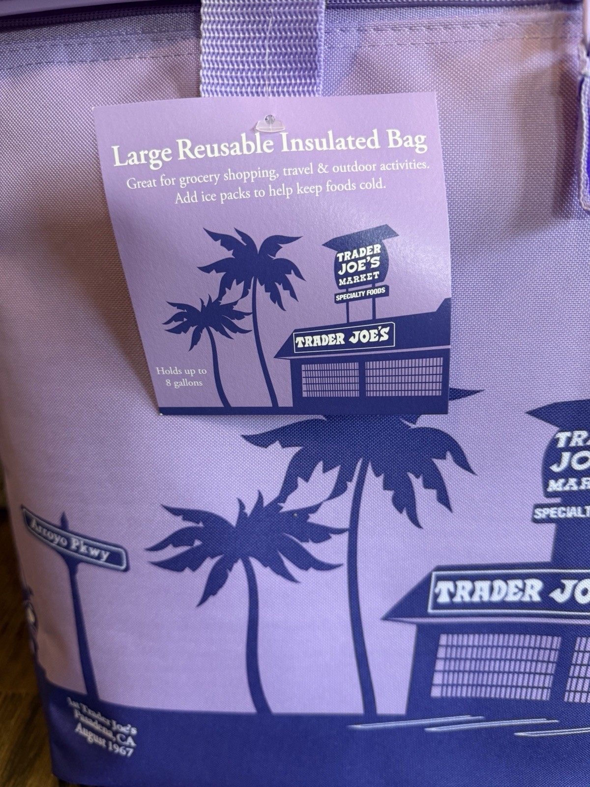 Trader Joe’s Cooler Bag Purple Rain Large Insulated NEW 8 gal Ships Fast!