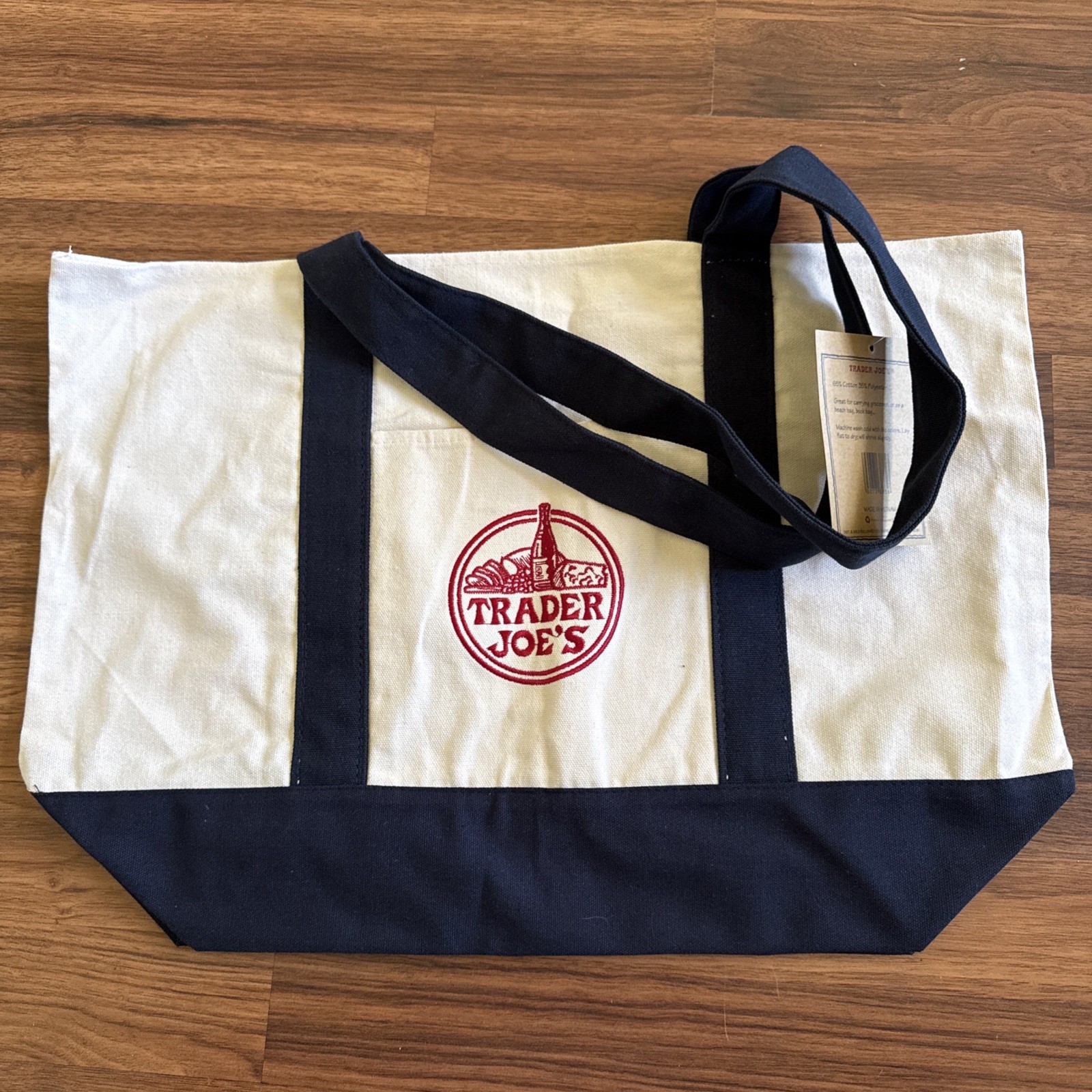 NEW Trader Joe’s Large Canvas Tote Shopping Bag – Classic Navy – with tag