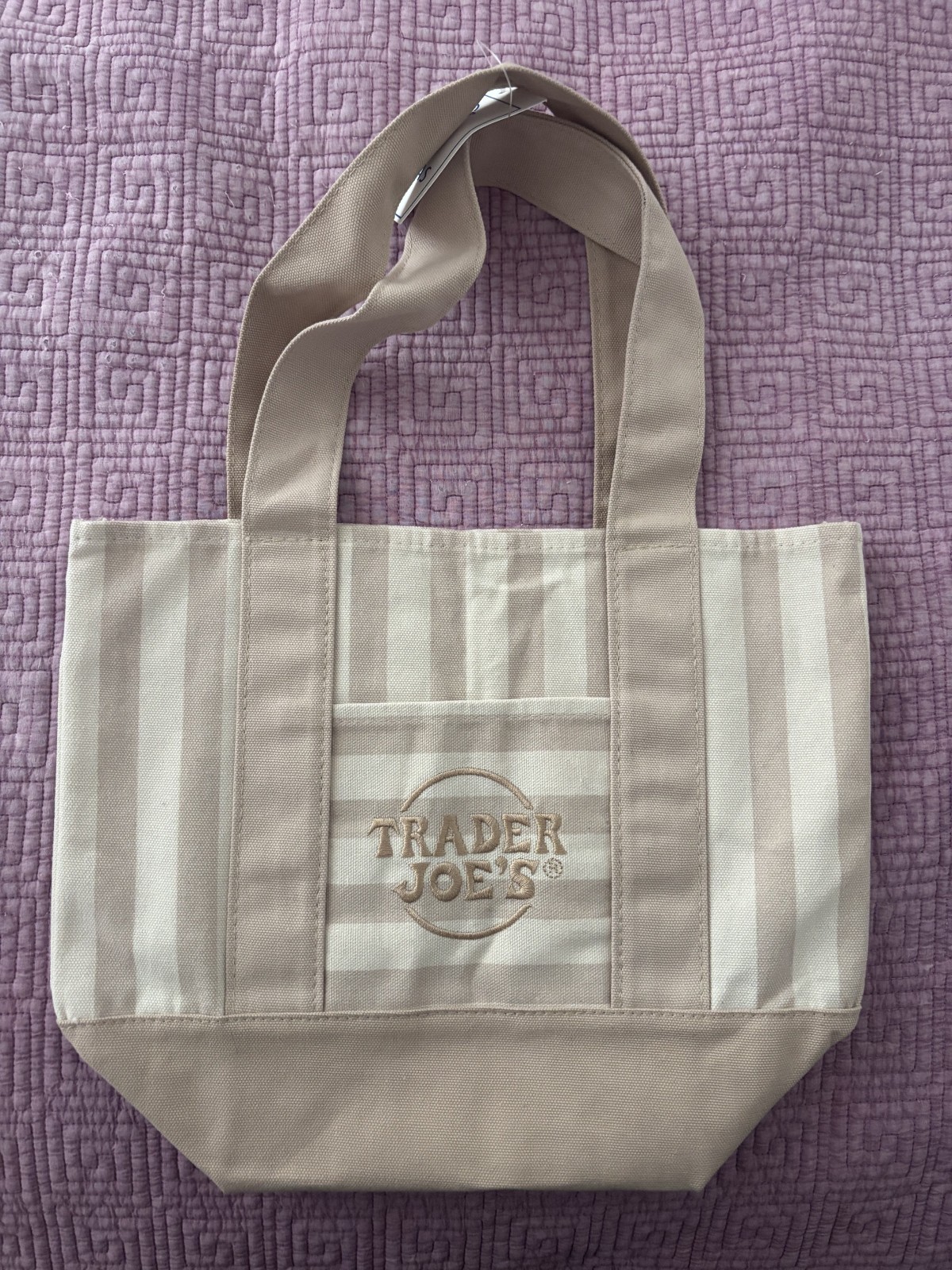 Trader Joe’s Mini Pastel Striped Canvas Tote Bag 2026 Limited Edition Set Of 4