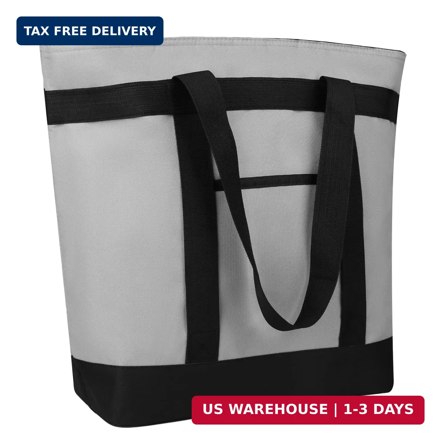 Insulated Reusable Tote Bag for Grocery Shopping for Women/Men, Pizza/Food Deliv