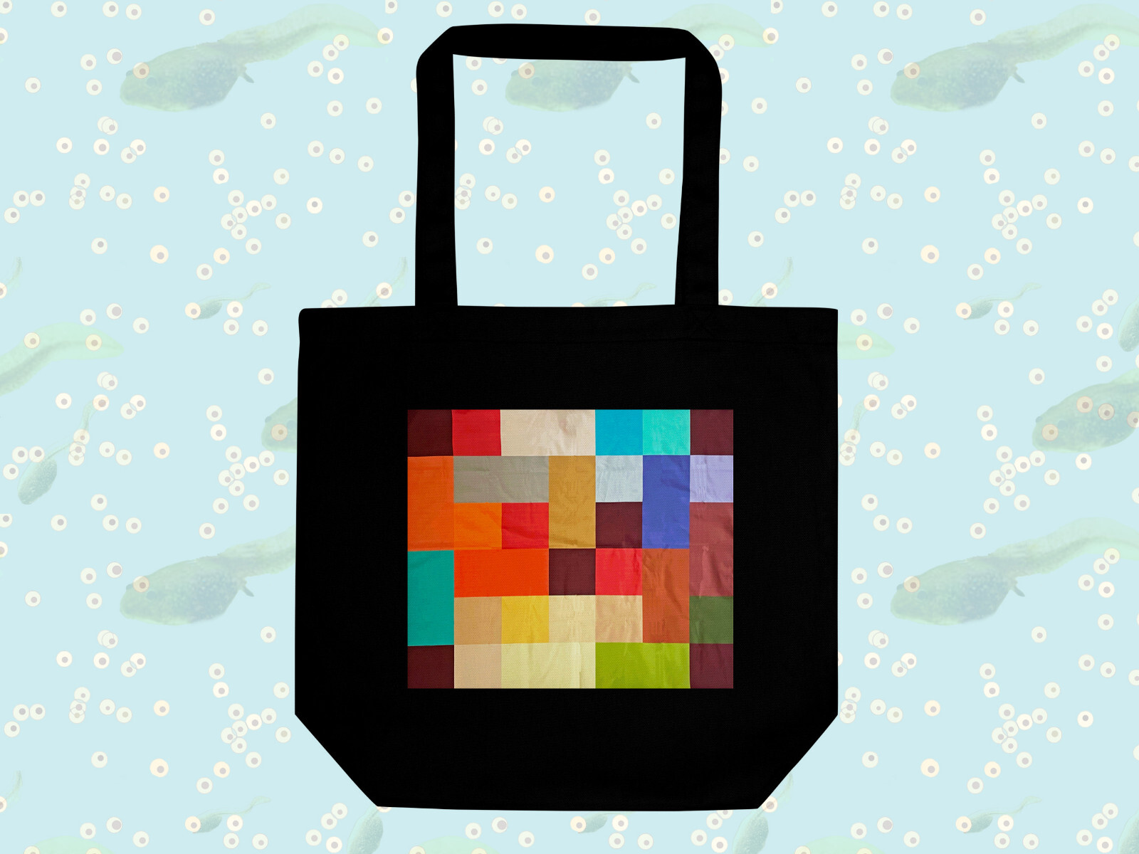 Quilt Geometry Color Blocks Tote Bag Eco-Friendly Organic Cotton Luxury Shopping