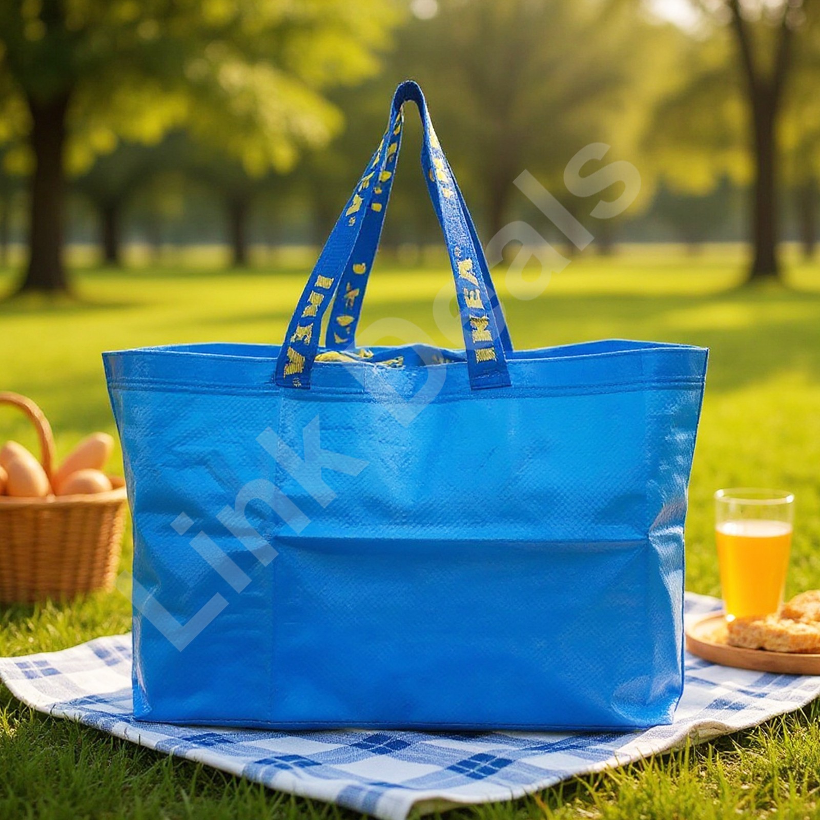 IKEA Frakta Shopping Bag Large Blue Storage Laundry Grocery Durable – 3 BAG