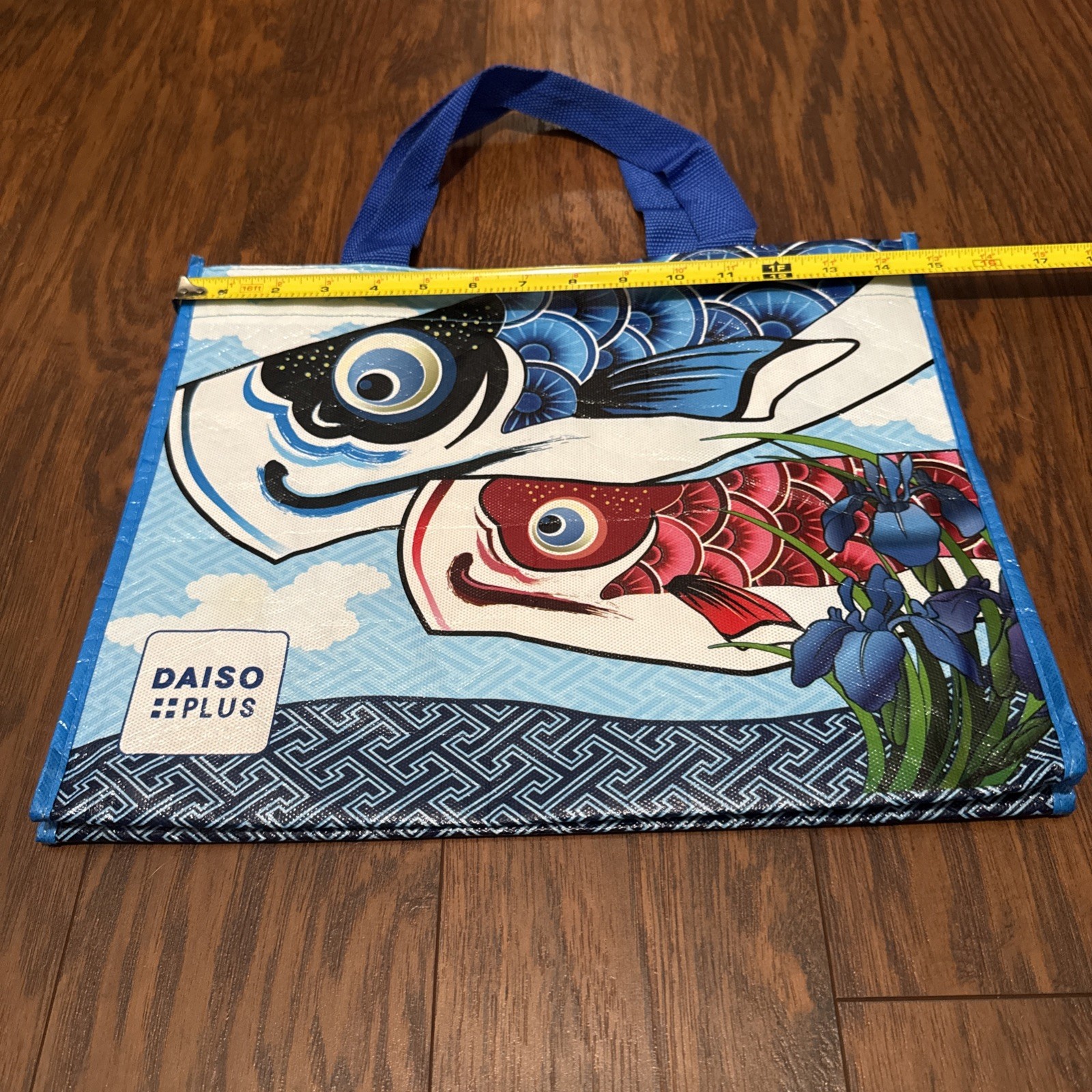 Koi Fish Orchid’s Reusable Grocery Shopping Tote Bag Medium 15x12x8″ Daiso Japan