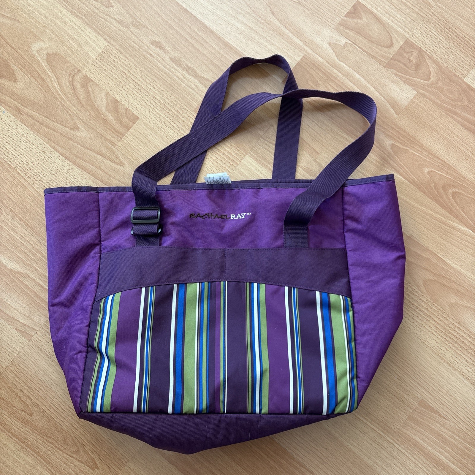 Rachael Ray Purple Tote Bag 15x15x7″ Adjustable Handles Like New