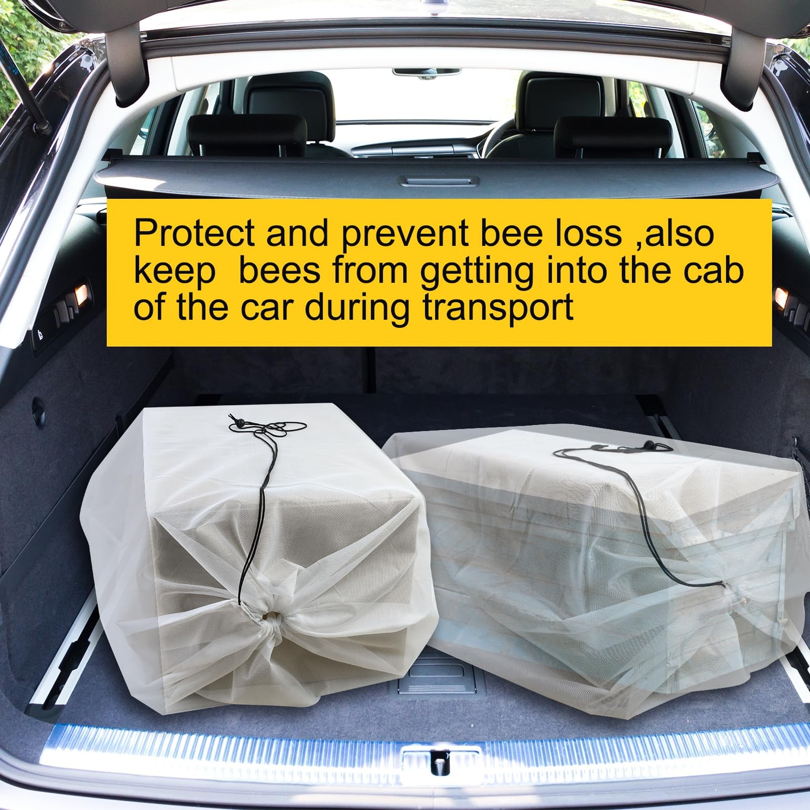 2 Pack Beehive Mesh Transport Bag, 35 × 37 Inch Breathable Bee Hive White-2