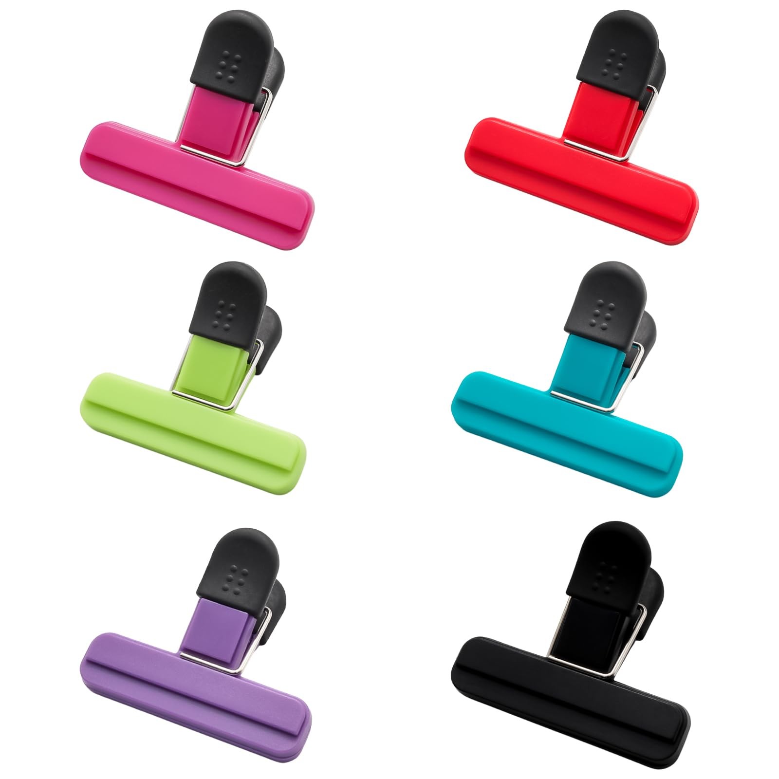 Pocoxll 6 Pack Small Size Bag Clips, 3 x 2.5 Inch 3 x Inch, Color 1