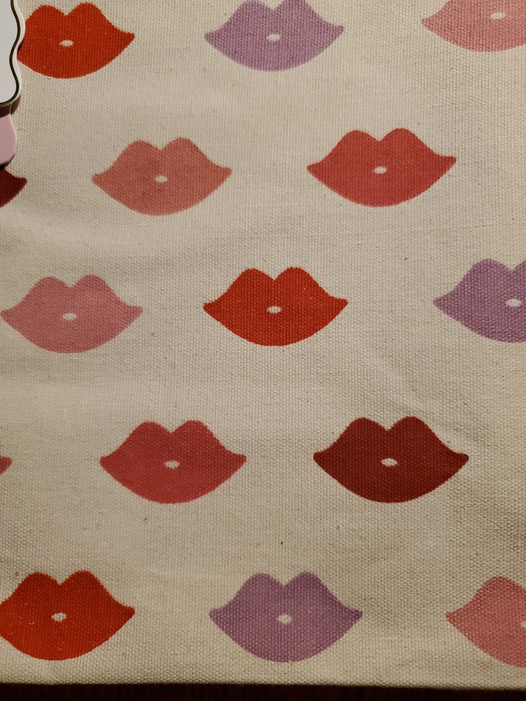 Eccolo Valentine’s Day Lips 💋 Kisses Cotton Canvas Reusable Shopping Tote Bag