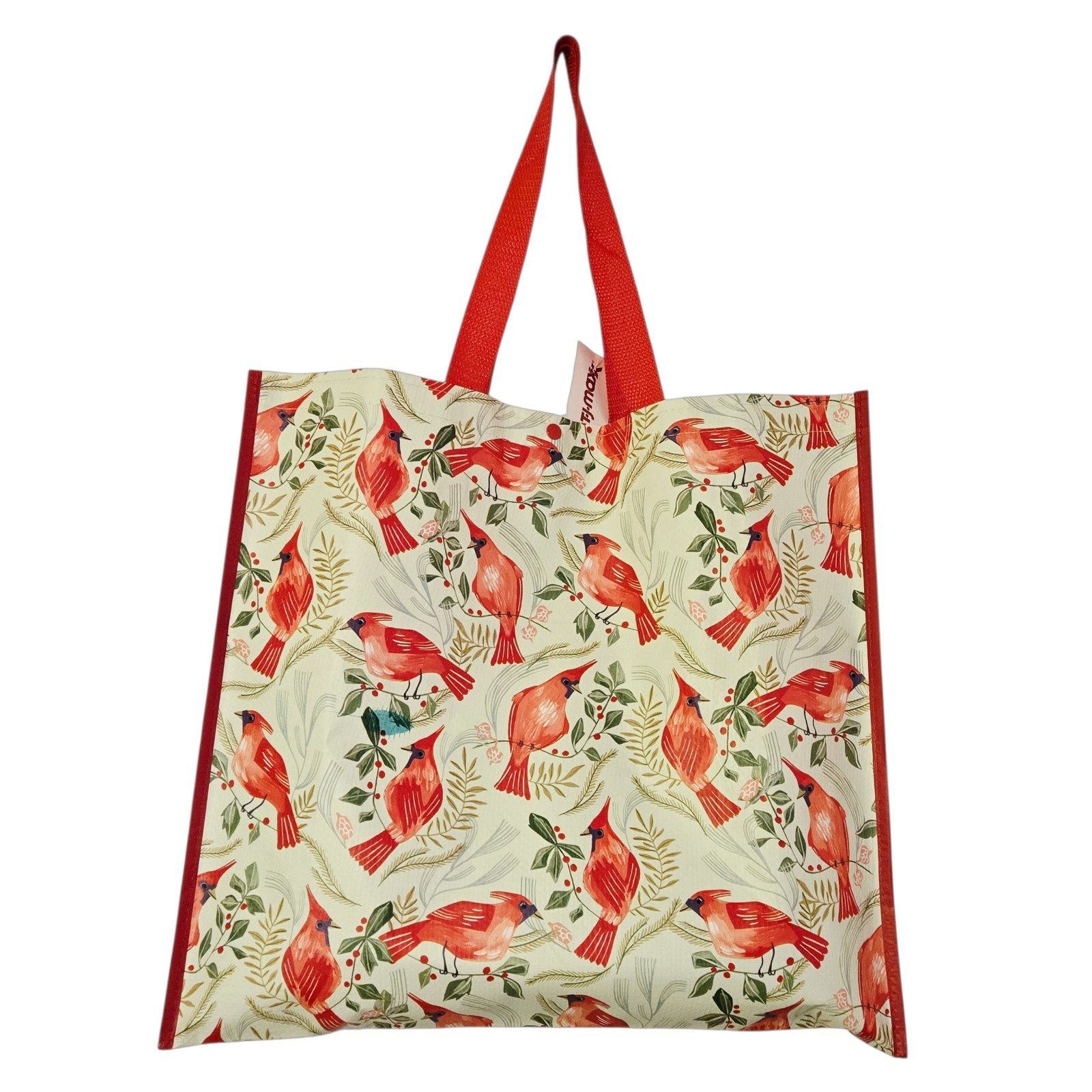 Christmas Red Cardinal Cardinals Birds Holly Garland TJMaxx Tote Bag Gift
