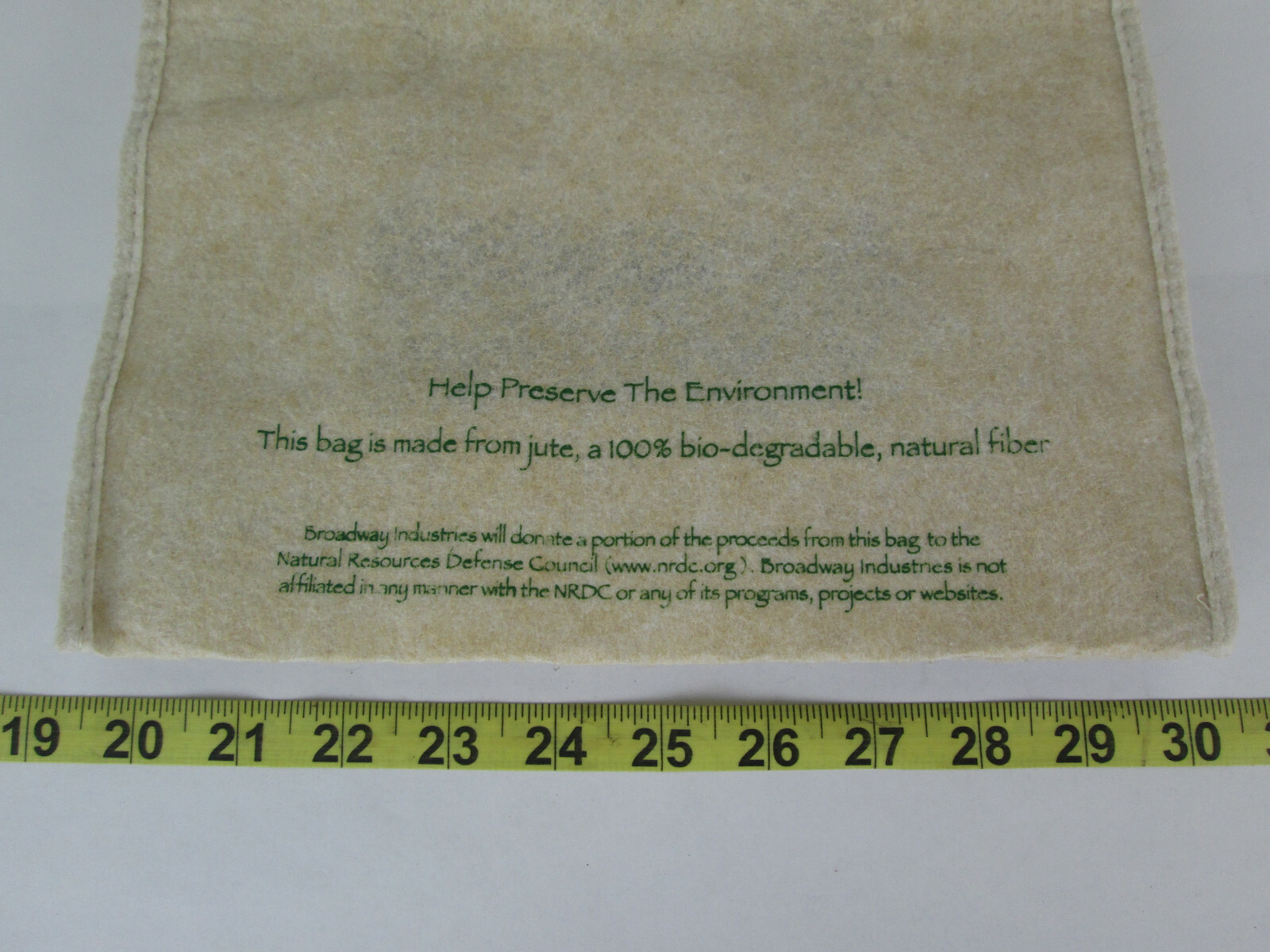 Lot of 2 New Go Green Jute Reusable Tote Bag 10″ x 5″ x 13″ Bio-degradable Fiber