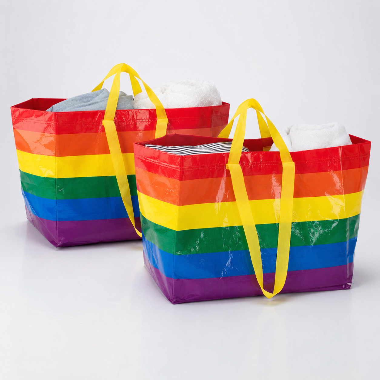 Set of 2 IKEA STORSTOM Rainbow Shopping bag, Large 2401 oz Large Size 19Gal