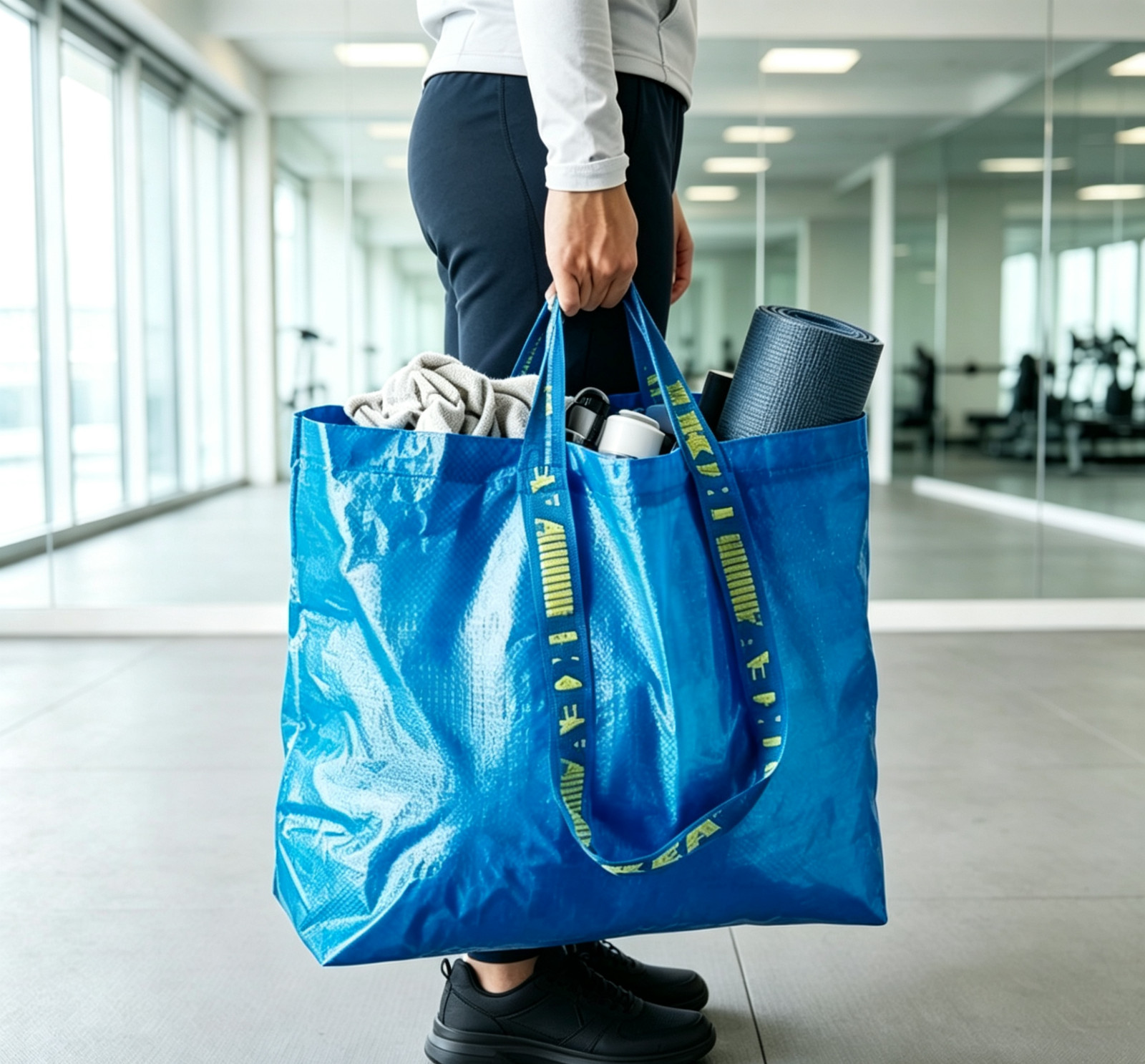 IKEA Medium Blue Shoppin Bag Reusable Durable GroceryLaundryStorage 10Gal