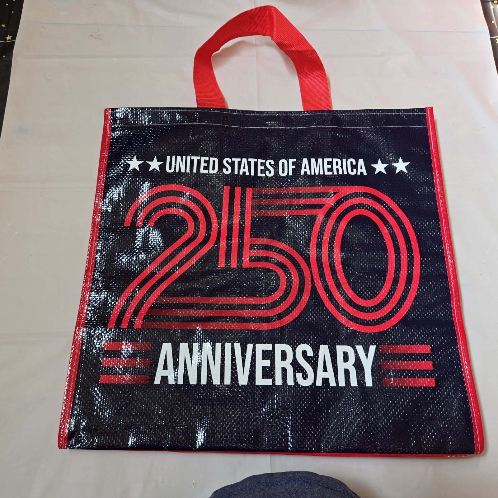 United States of America 250th Anniversary Reusable Shopping Bag Patriotic Tote 