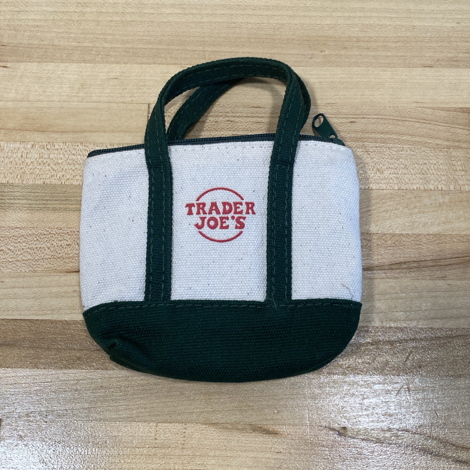 Trader Joes Micro Tote With Grocery Bag NWOT Forest Green