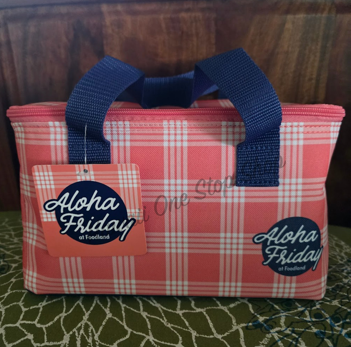 HAWAII FOODLAND CORAL PINK PALAKA REUSABLE INSULATED SCHOOL LUNCH BAG Beach NEW