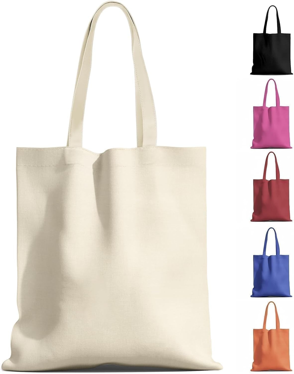 1-200 Pack Available Canvas Reusable Tote Gift Bags,Made of Natural Canvas w…