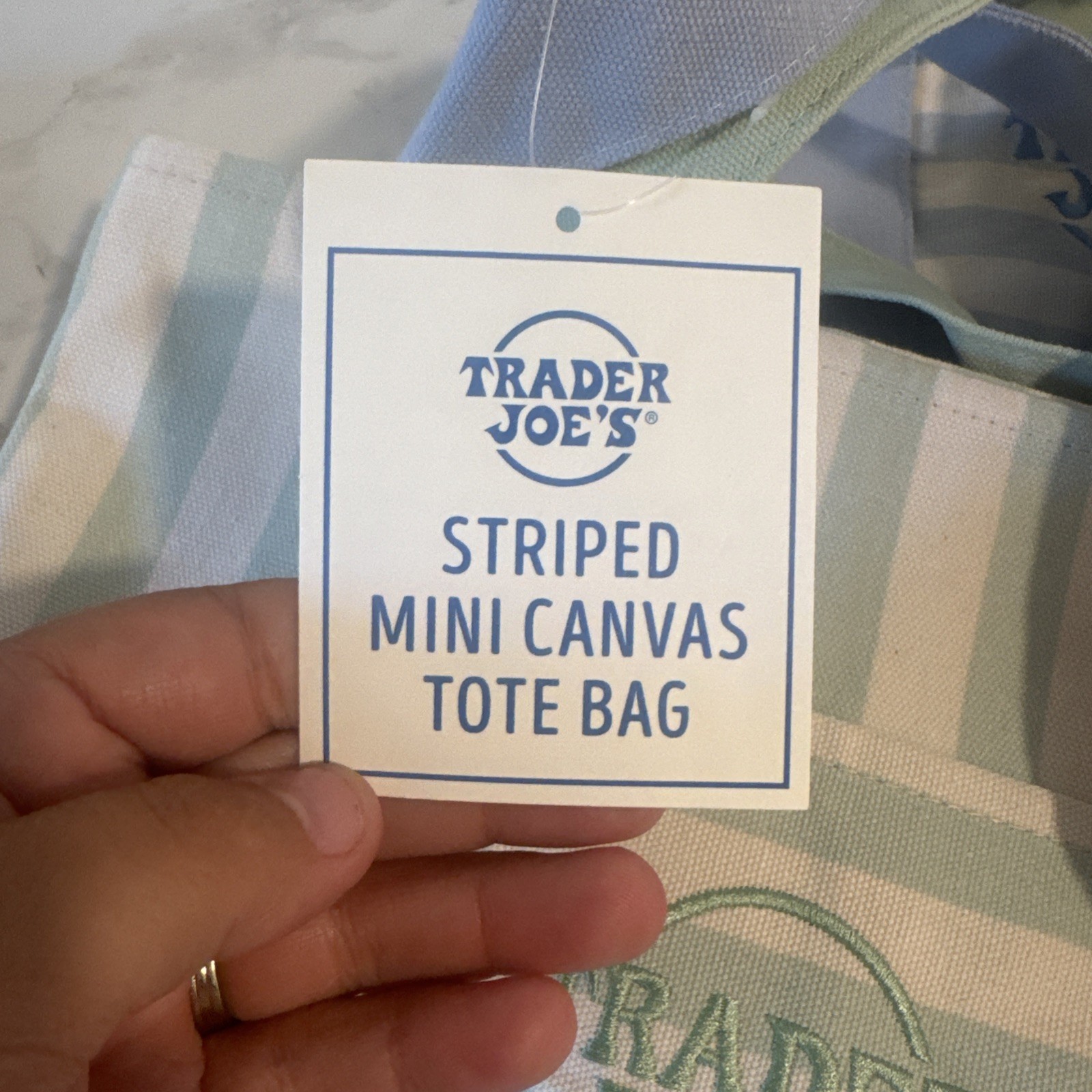 Trader Joe’s Striped Mini Canvas Reusable Tote Bags Multicolor 8-Pack