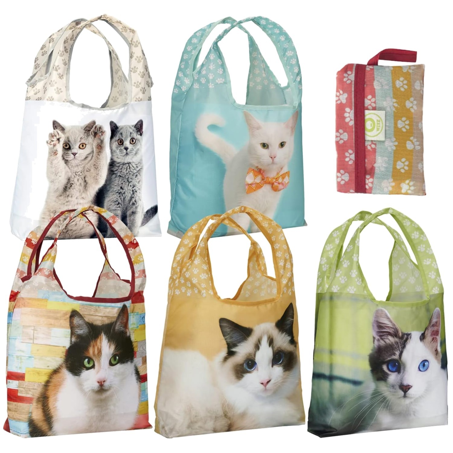 Eco-Friendly Reusable Grocery Bags, 5 Pack