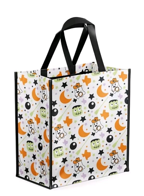 New HEB Destination Holiday Halloween Cowboy Ghost Reusable Bag Small 10″×13″