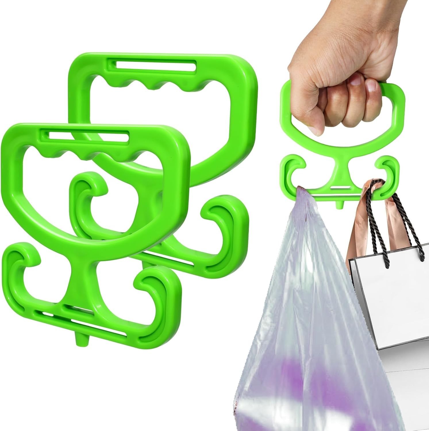 2 Pack Lightweight Grocery Bag Grips – Ergonomic Designs for Pain-Free Shopping