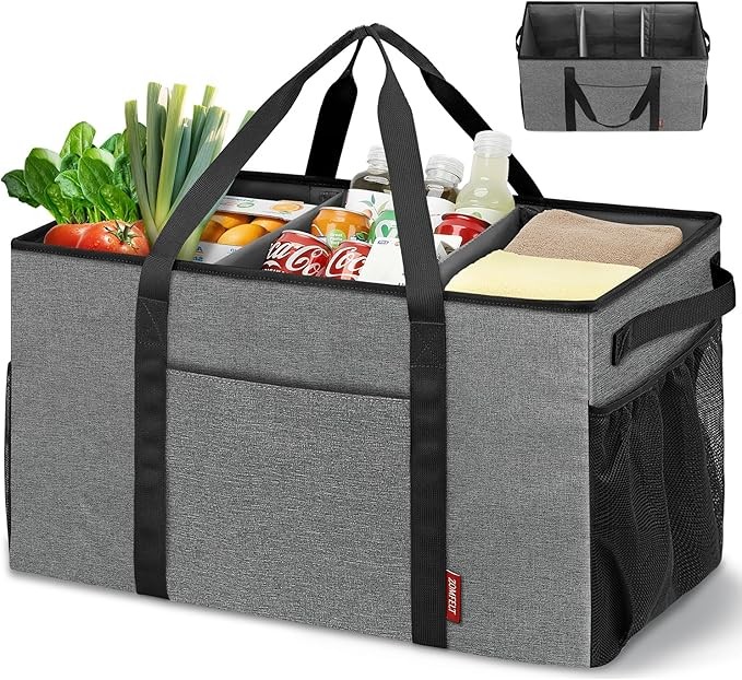 75L Standing Extra Large Utility Tote Bag with Removable Dividers & 4-sided R…