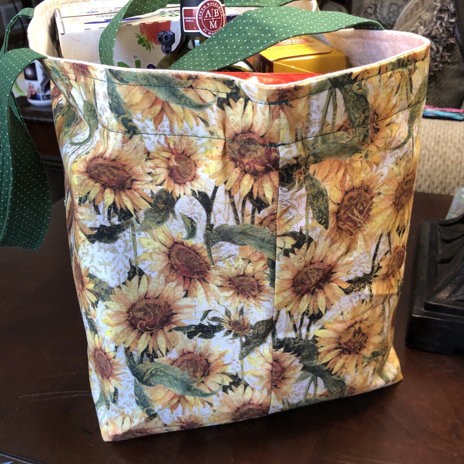 Sunflower fields Go-green grocery tote reusable tote handmade