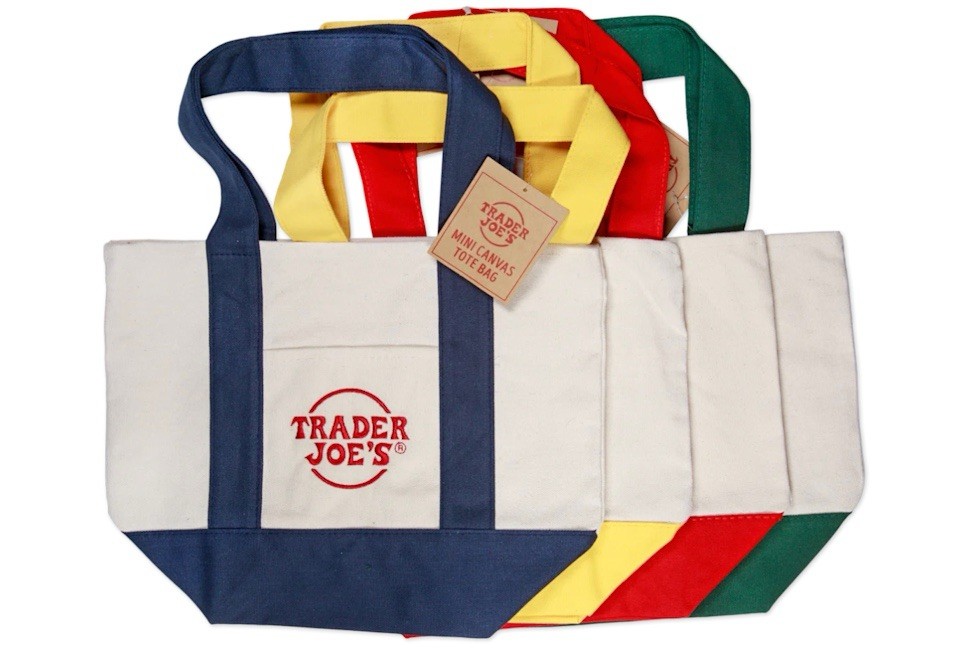NWT- Trader Joe’s Mini Canvas Tote Bag (ONE BAG, CHOOSE COLOR)