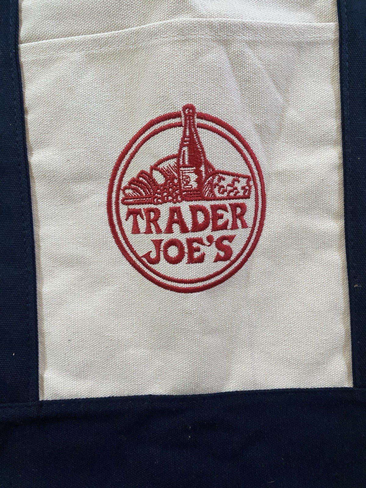 Trader Joe’s Large Navy Blue Canvas Cotton Tote Bag Reusable