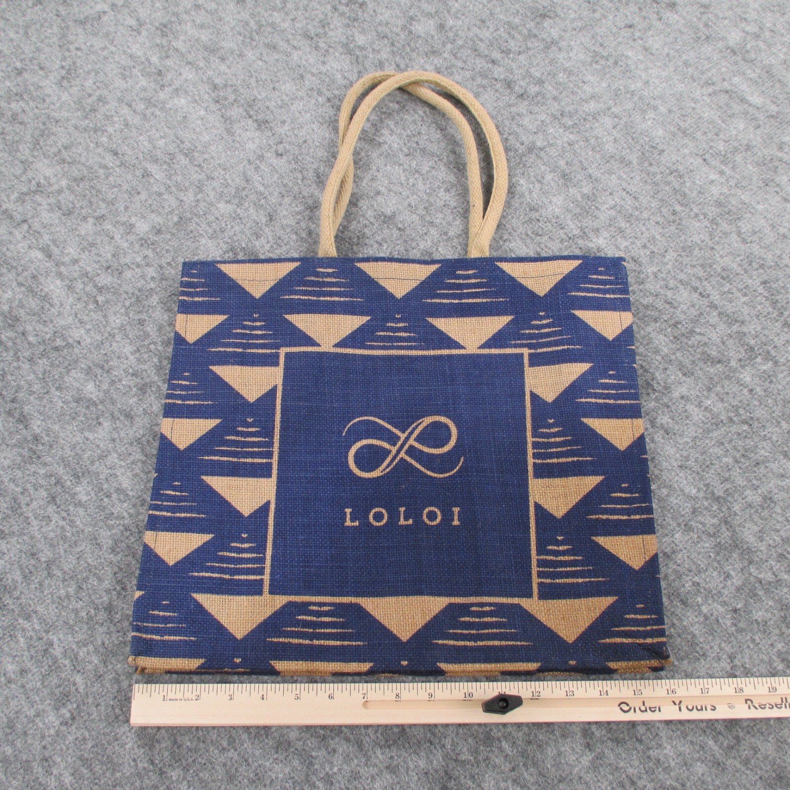 Loloi Jute Tote Shopping Bags Burlap Black Green Blue NEW
