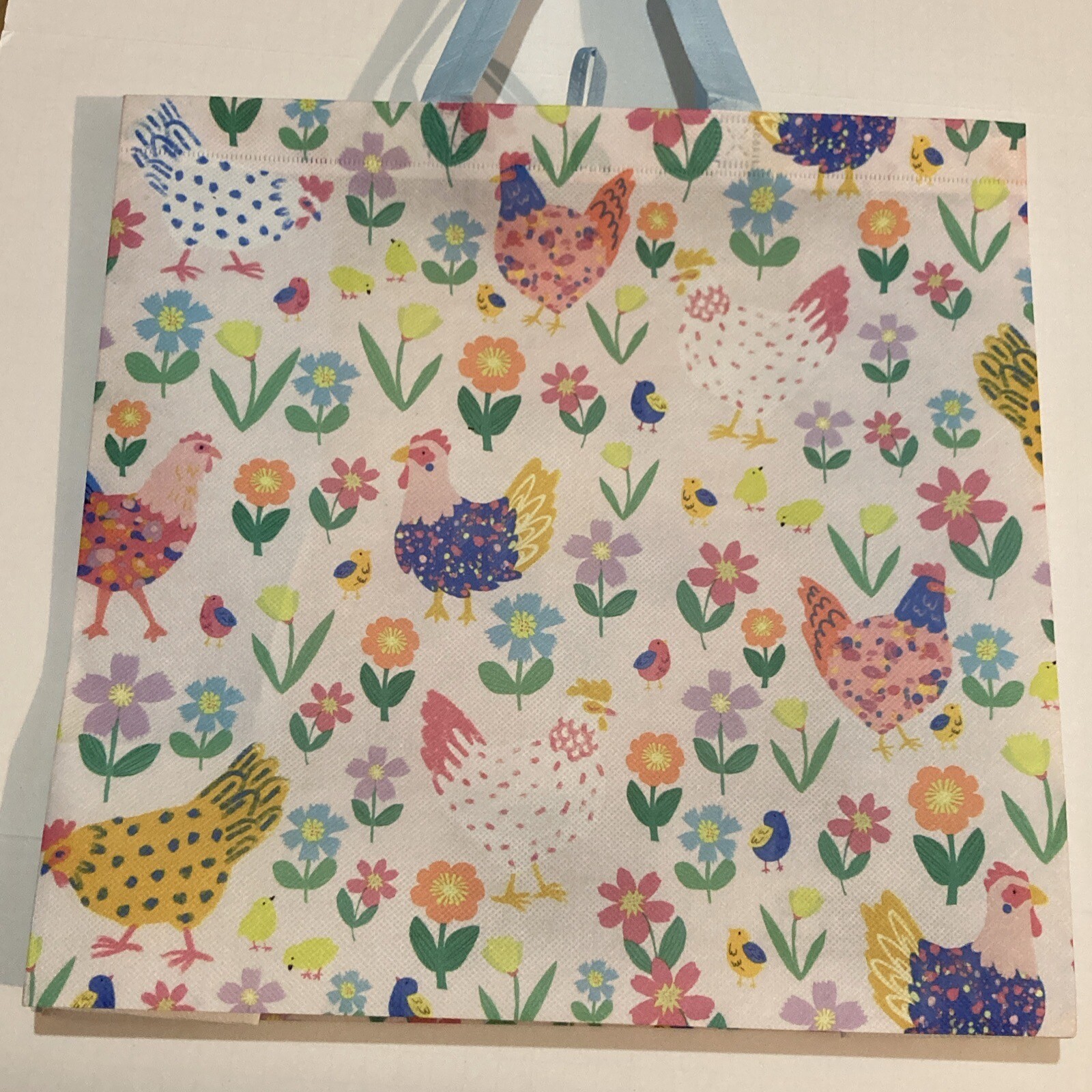 Tesco Chicken Flower Tote Bag Hen Rooster Chick White Pink Tulip Dot 2023 New