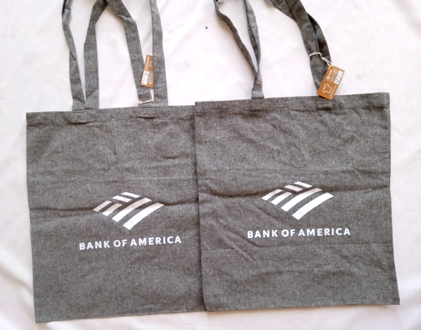 Lot-2-THE MOMENT Bank of America Shopping Tote Bags 16″x14″ Gray -New