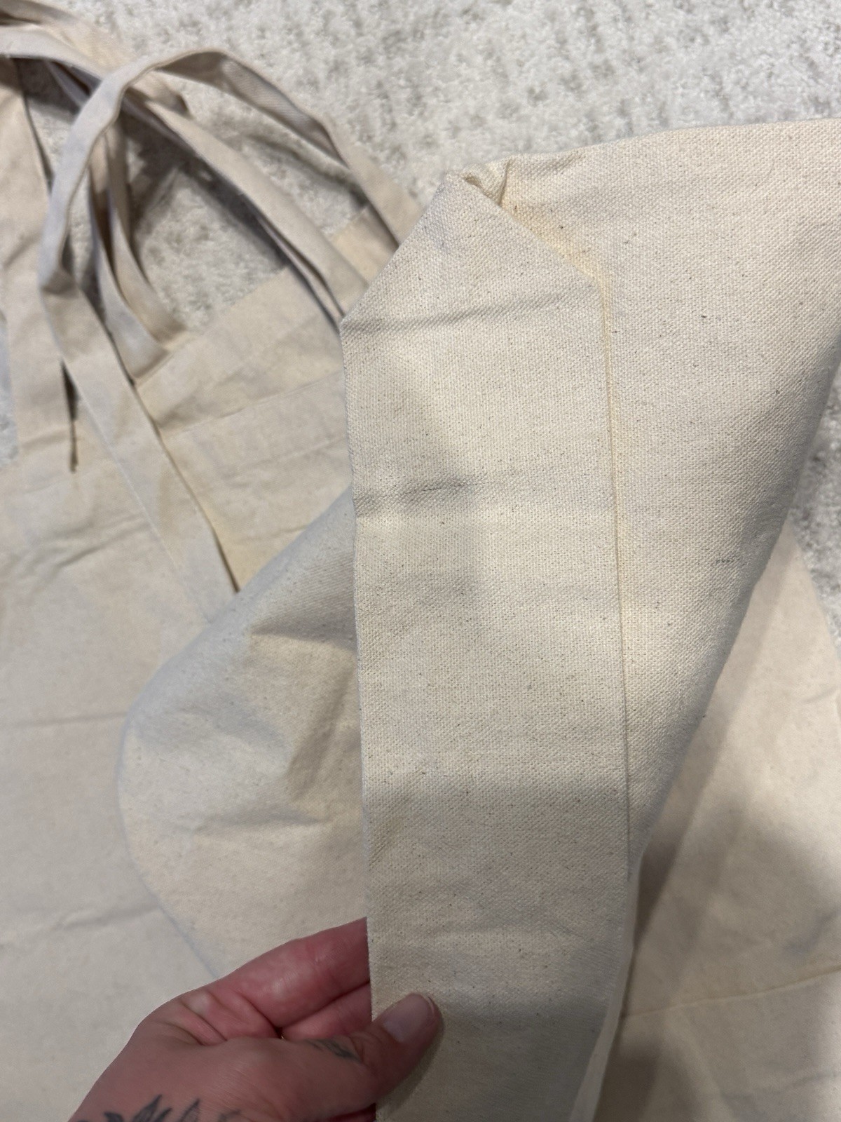 Lot of 3 Blank Cotton Canvas Tote Bags for DIY Craft