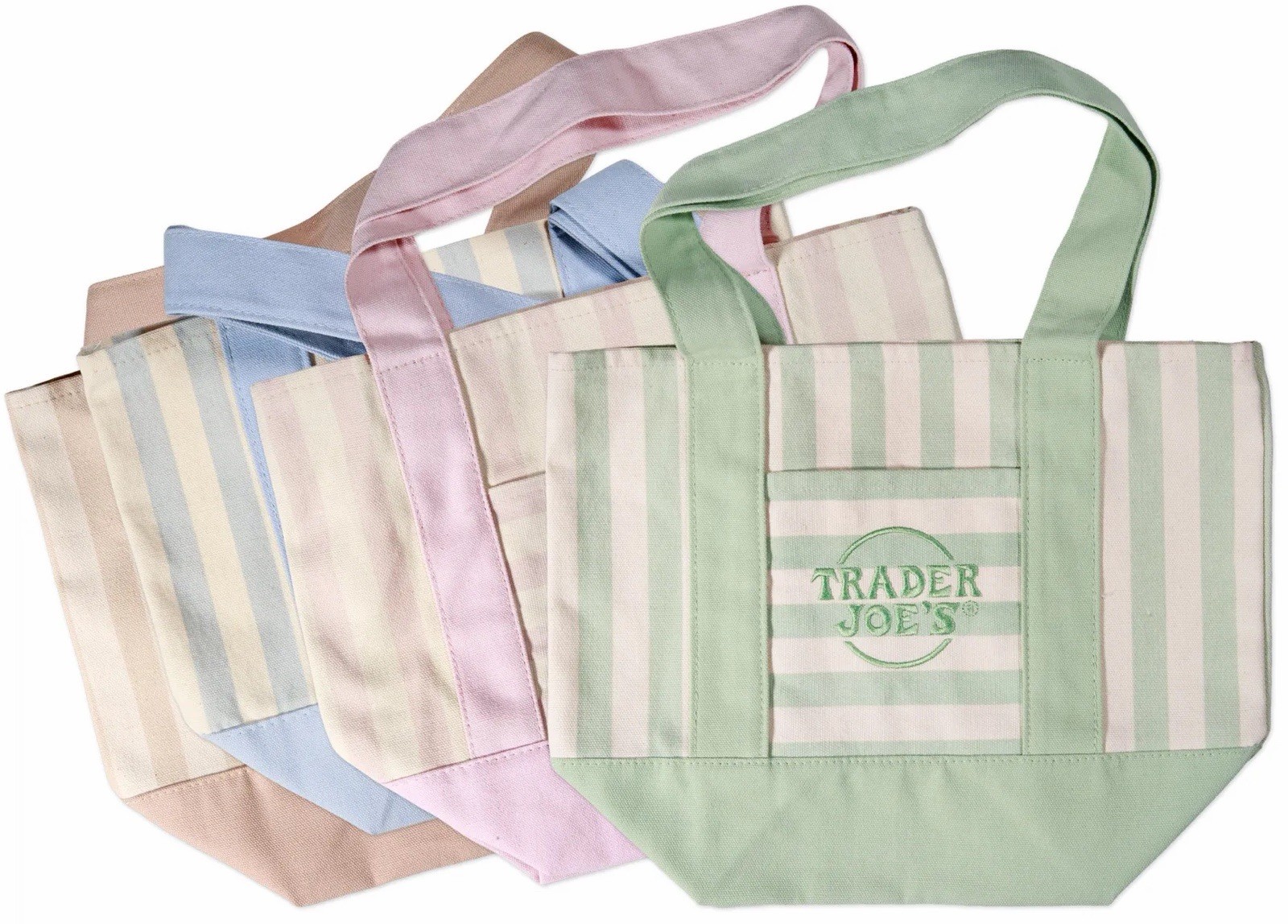 Trader Joe’s Reusable Striped Multicolor Tote Bag 13x6x11 in