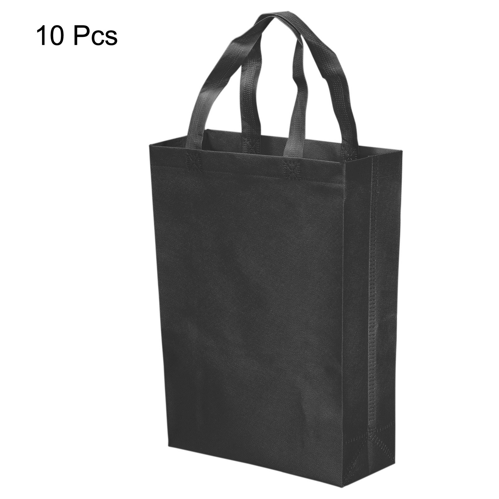 10Pcs 36x25cm Reusable Gift Bag Vertical Style Non-Woven Black