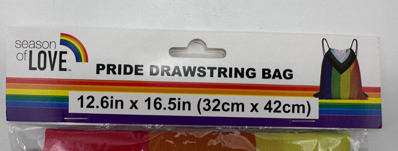Season of Love Pride Rainbow Drawstring Bag New In Package 12.6″x16.5″