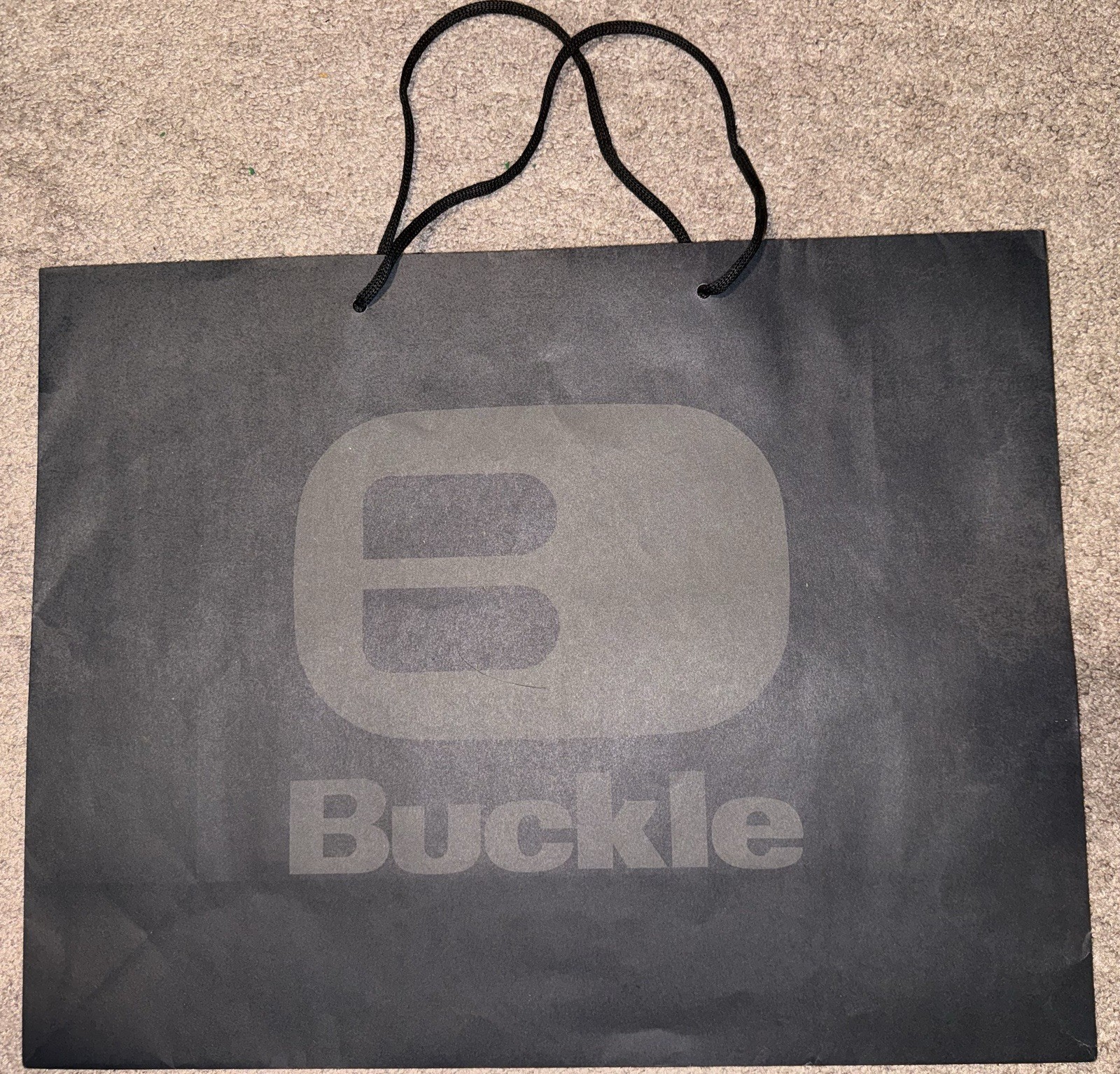 Buckle Reusable Cardboard Paper Shopping Bag Black Gift Clothing 20×16
